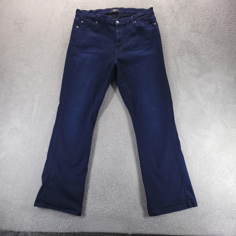 7 For All Mankind Jeans Womens 33 Blue Kimmie Bootcut Mid Rise Dark Wash Denim